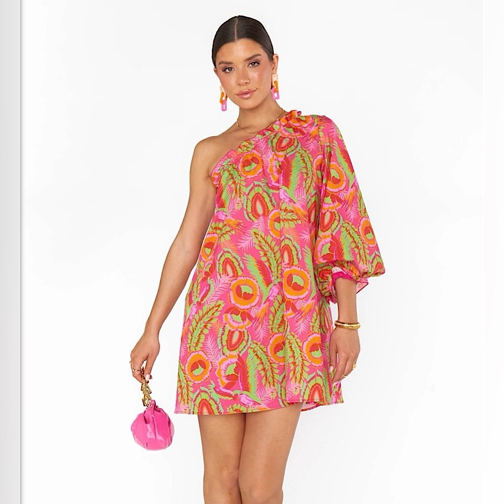 Show Me Your Mumu “High Volume” Mini Dress in color “Paradise Palms” - size S